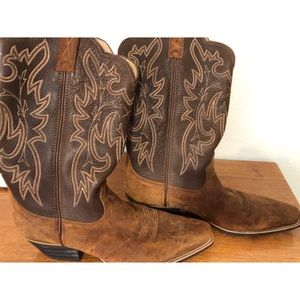 Women’s Brown Leather Cowboy Boots Size 9